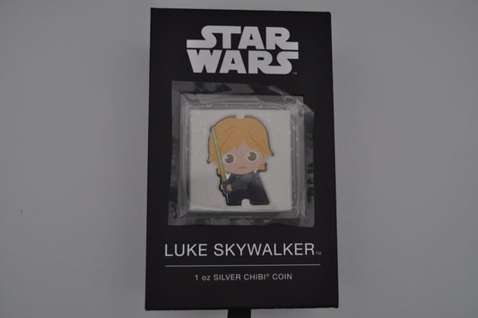 1oz Silver Star Wars™ Chibi® Coin – Luke Skywalker™ (2023) | New Zealand Mint