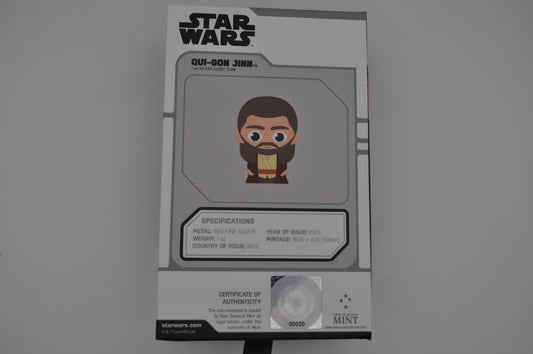 1oz Silver Star Wars™ Chibi® Coin – Qui-Gon Jinn™ (2023) | New Zealand Mint