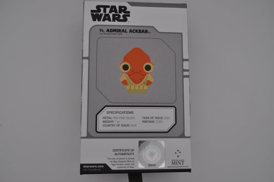 1oz Silver Star Wars™ Chibi® Coin – Admiral Ackbar™ #14 | New Zealand Mint