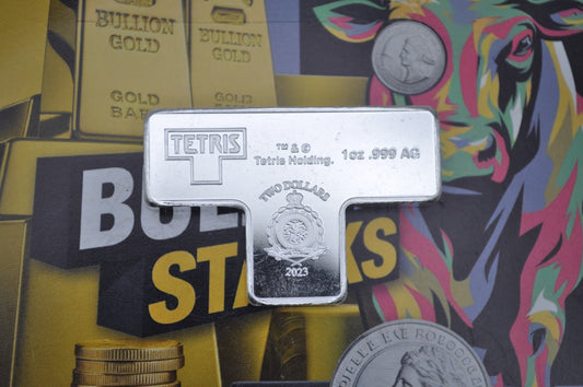 2023 Tetris™ Niue 1oz Silver $2 Coin – T-Tetrimino Block | New Zealand Mint