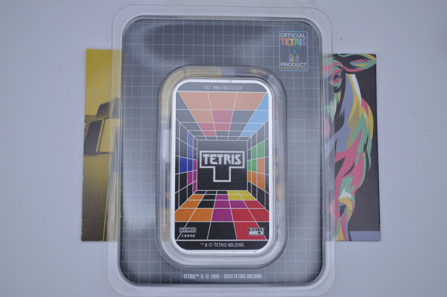 Tetris™ 1oz Silver 40th Anniversary Colorized Bar (in TEP) | .999 Fine Silver