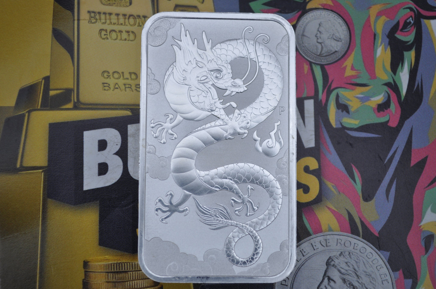 2019 1oz Silver Year of the Dragon Bar – Perth Mint | .9999 Fine Silver
