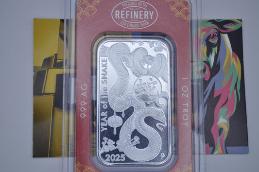 1oz Asahi “Year of the Snake” 2025 Silver Bar (in Assay) | .999 Fine Silver