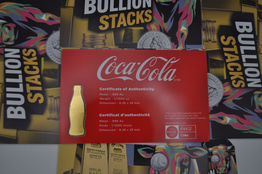 Coca-Cola® Bottle Coin Card – 1/1000 oz Gold | Limited Edition Collectible
