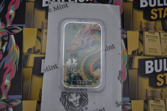 1oz Silver Dragon Bar “Tiānyì” – Scottsdale Mint | .999 Fine Silver | Sealed in OMP