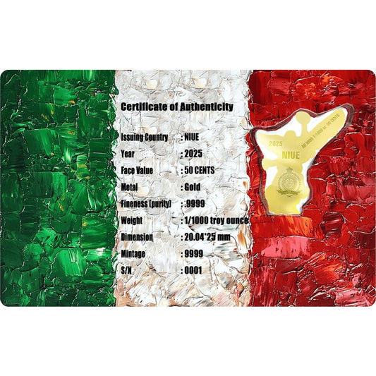 Niue 1/1000th oz Gold Coin – Angel of Independence | .9999 Fine Gold | Limited Mintage of 9,999